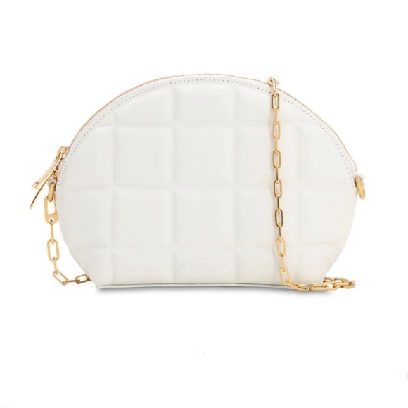 Bottega Veneta Handbags - Authentic Bottega Veneta White Quilted Leather Crossbody Chain Bag